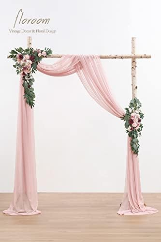 Floroom Arch Flowers with Drapes Kit - 4 Piece Set