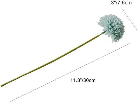 Mandys Blue Artificial Chrysanthemum 12 Stems for Wedding Centerpieces