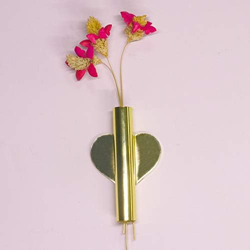 Heart Shaped Wall Mounted Flower Tube in Gold