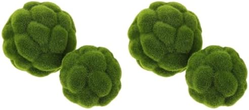 STOBAZA 4pcs Artificial Green Moss Balls for Decor