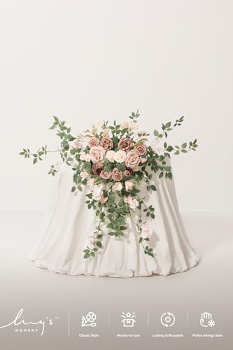 Lings Moment 2PCS Dusty Rose Artificial Floral Swags