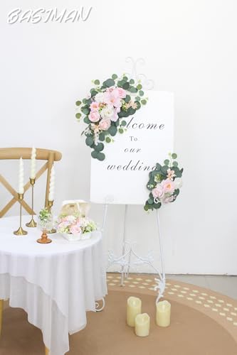 Light Pink Wedding Arch Flowers Set of 2