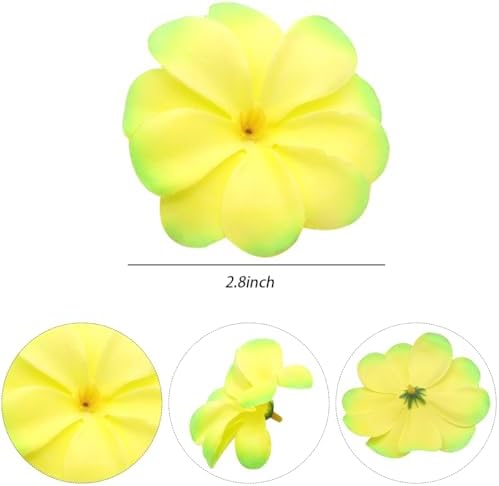 100 Pcs 28 Inch Hawaiian Plumeria Artificial Flower Heads Light Green