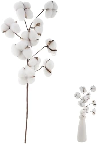 Ciieeo Artificial Cotton Flowers 10 Head Bunches