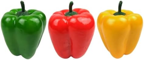 LOGOFUN 3PCS Realistic Artificial Sweet Pepper Decor