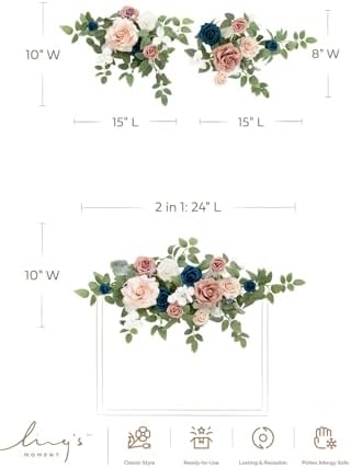 Lings Moment 2pcs Wedding Floral Swag Welcome Sign