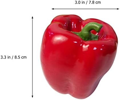 LUOZZY 4 Pcs Realistic Red Bell Pepper Artificial Vegetables 1