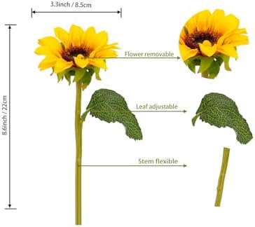 6PCS Artificial Sunflowers Bouquet Faux Flowers for Decor