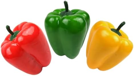 LOGOFUN 3PCS Realistic Artificial Sweet Pepper Decor
