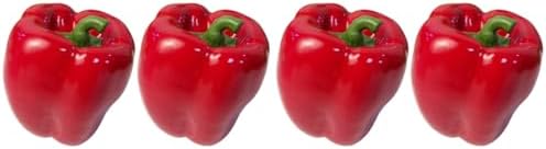LUOZZY 4 Pcs Realistic Red Bell Pepper Artificial Vegetables 1