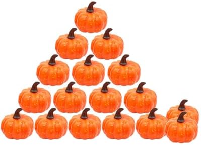 Vensovo Orange Foam Mini Pumpkins 2 Inch 16PCS Set