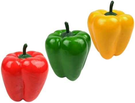 LOGOFUN 3PCS Realistic Artificial Sweet Pepper Decor