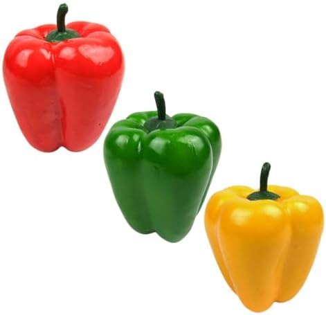 LOGOFUN 3PCS Realistic Artificial Sweet Pepper Decor