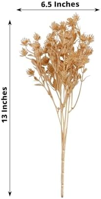 Efavormart 4 Pack Metallic Gold Babys Breath Flower Bouquets