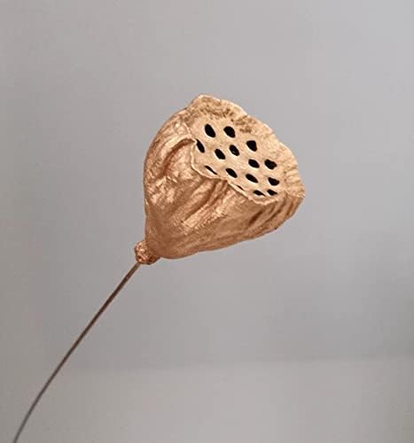 5pcs Artificial Gold Lotus Golden Flowers Leaves Stem Plants for Flowers Arrangement