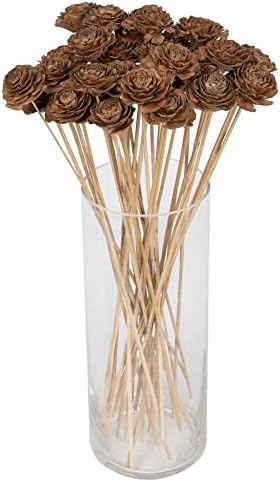 Vickerman Cedar Rose Natural Stem Artificial Flowers 50 Pack