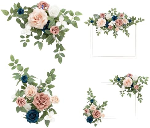 Lings Moment 2pcs Wedding Floral Swag Welcome Sign
