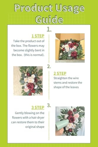 Red Wedding Sign Faux Flower Swag Set of 2