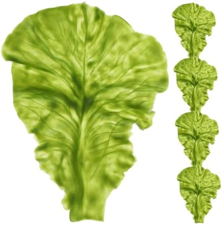LOGOFUN 5Pcs Artificial Lettuce Leaves Lifelike Decor Props