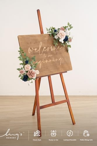 Lings Moment 2pcs Wedding Floral Swag Welcome Sign
