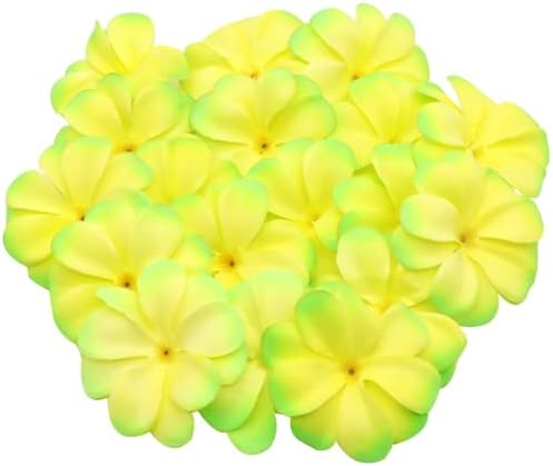100 Pcs 28 Inch Hawaiian Plumeria Artificial Flower Heads Light Green