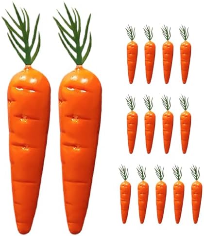 LUOZZY 15 Miniature Lifelike Carrots Artificial Vegetables Decor