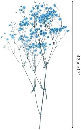 MECCANIXITY Artificial Dried Babys Breath Flowers 17 Inch Blue 3 Pcs