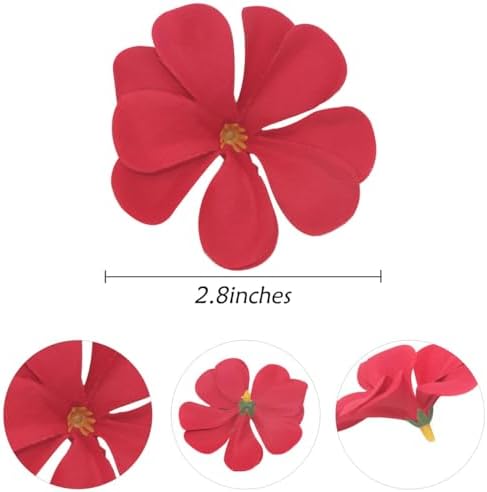 100 Pcs 28 Inch Red Artificial Plumeria Flower Heads