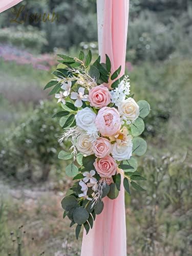 Lisuun Wedding Arch Artificial Flowers Decor Pack of 3