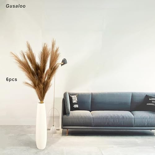 6 Pcs Artificial Pampas Grass 47 Inch Tall Boho Decor