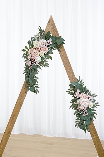 Pink Ivory Artificial Wedding Flower Set of 2 for Welcome Arch