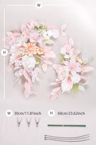 BASIMAN Set of 2 Wedding Flowers and Welcome Sign