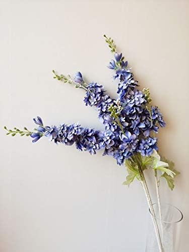 3pcs Artificial Delphinium Ajacis Flowers Blue Wedding Decoration