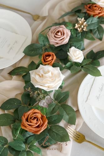 Lings Moment 5FT Artificial Rose Garland Ivory Arch Decor