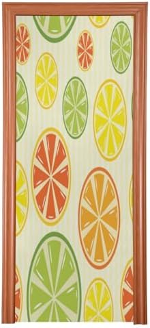 Susiyo Yellow Lemon Orange Door Cover Fabric Decor