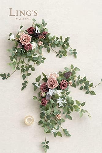 Lings Moment 2PCS Dusty Rose Mauve Artificial Floral Swags