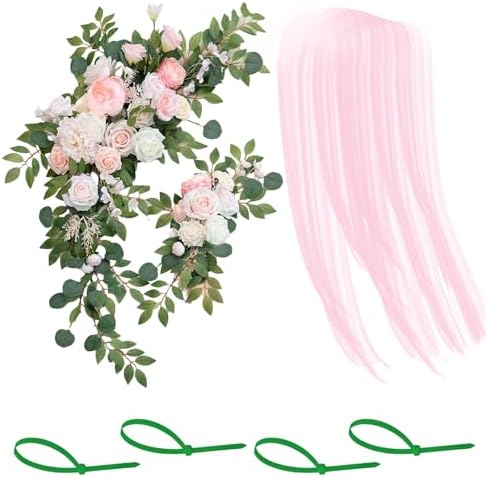 Artificial Wedding Arch Flowers with Drape Decor Set