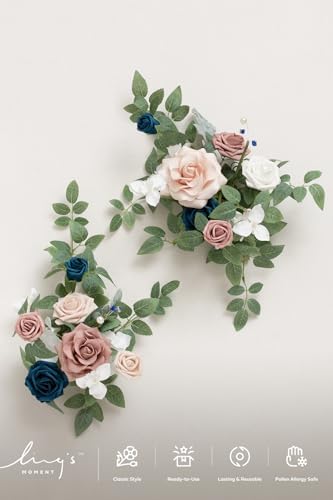 Lings Moment 2pcs Wedding Floral Swag Welcome Sign