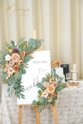 Terracotta Wedding Sign Faux Flower Swag Pack of 2