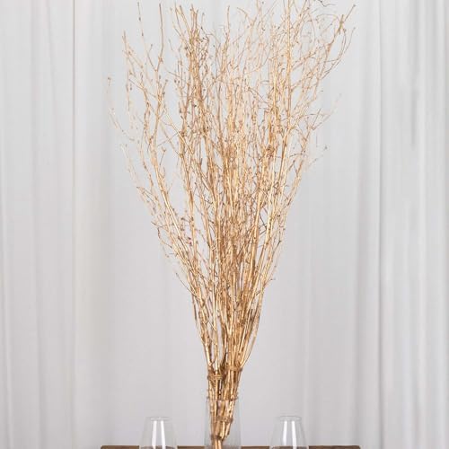 Efavormart 6 Pack Metallic Gold Birch Branches 46 Inch Vase Fillers