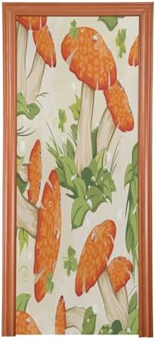 Susiyo Retro Autumn Mushrooms Halloween Door Cover Stretch Fabric 32x79 in
