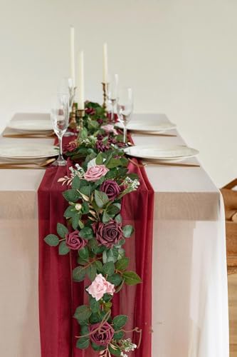 Lings Moment 5FT Burgundy Artificial Flower Garland