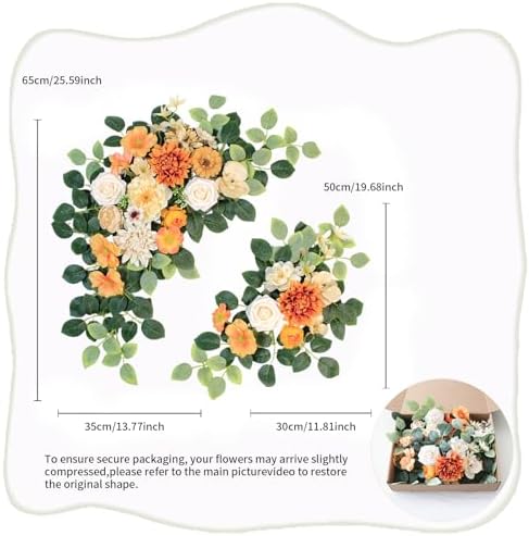 Odouzy Pack of 2 Artificial Wedding Arch Flowers