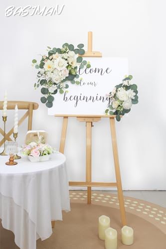 2pcs Champagne White Wedding Arch Flowers with Cable Ties