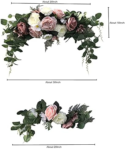 3 Pcs Wedding Arch Flowers Set White Rose Decor