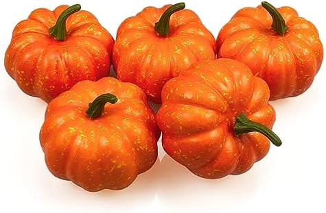 5Pcs Mini Artificial Pumpkins for Fall Decor