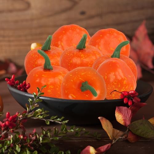 Nsmykhg Artificial Pumpkins 24 Pack Fall Decor