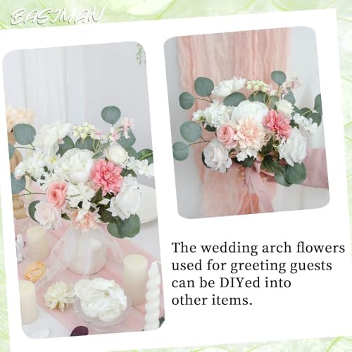 2pcs Deep Pink Wedding Arch Flowers Decorations