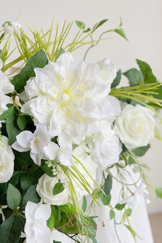 Lings Moment 2PCS White Sage Arch Flowers Artificial Floral Swags Wedding Centerpieces