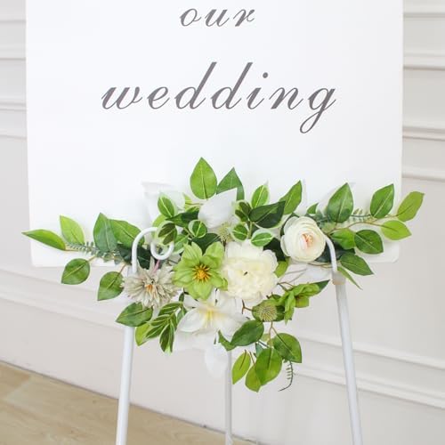Wedding Arch Flowers Faux Set of 2 Green Decorations
